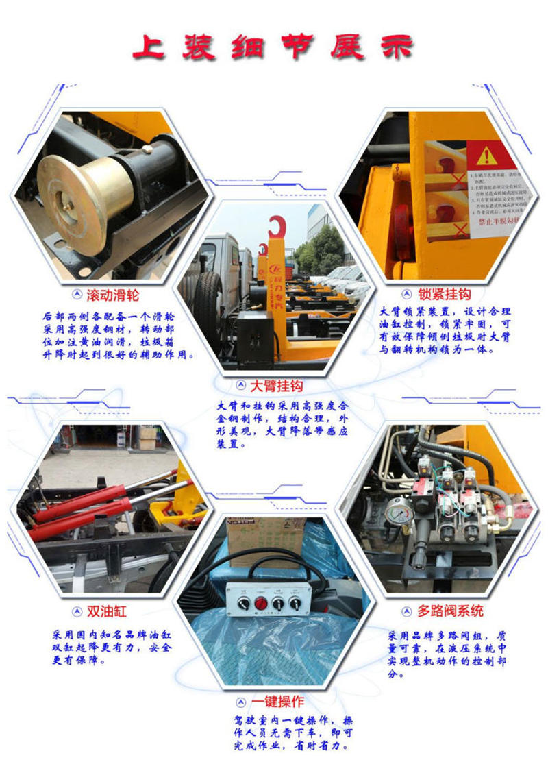 拉臂式垃圾車(chē)上裝分解詳細(xì)介紹